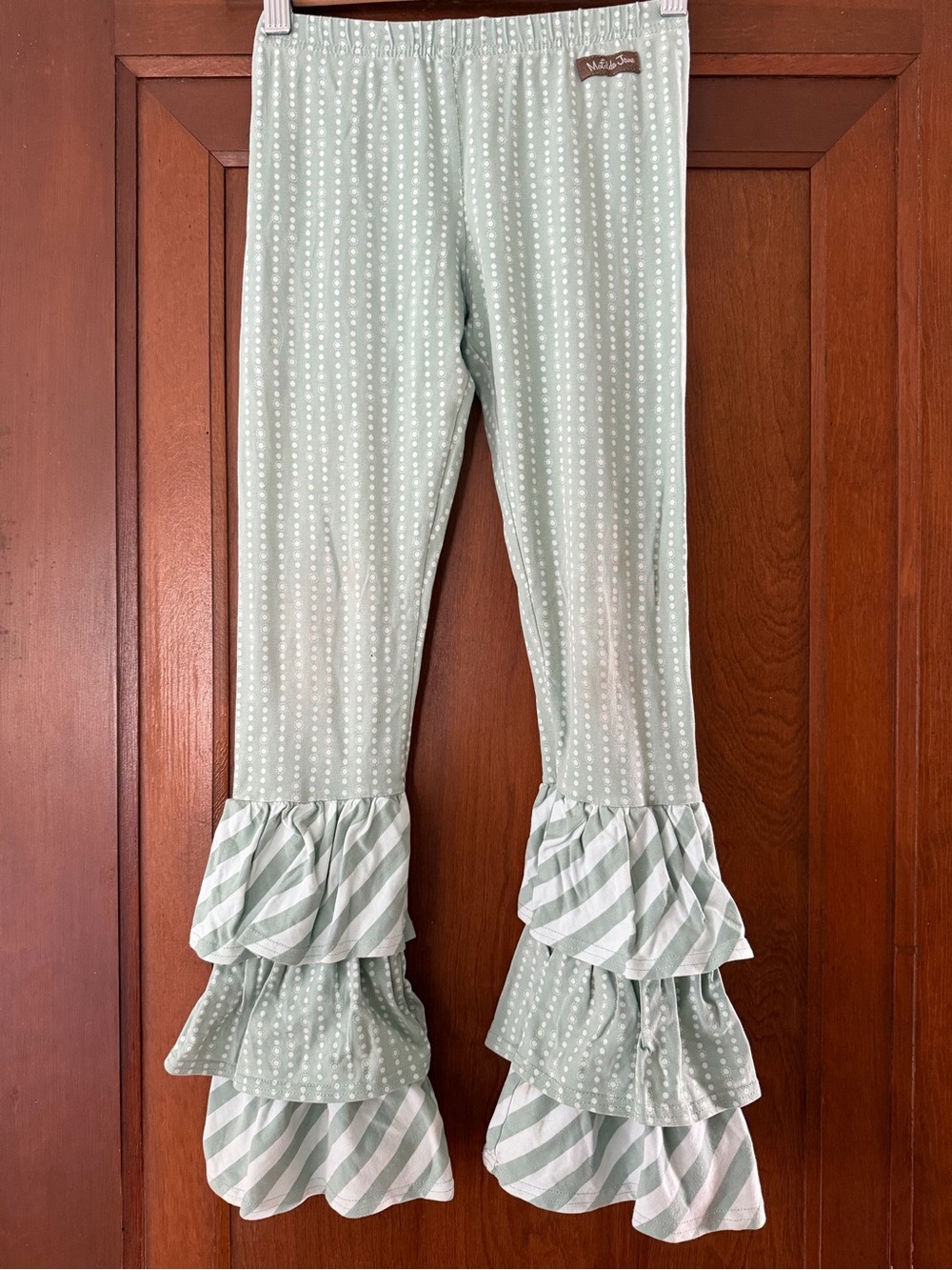 Matilda Jane Sage Green Ruffle Hem Leggings